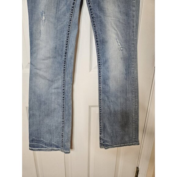Rebock For Express Distressed Boot Hip Hop Bootcut Jeans Womens 4Rx32 - Picture 3 of 11
